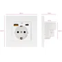 Nanocable Base de enchufe Schuko con USB-A QC 3.0 y USB-C PD, Blanco